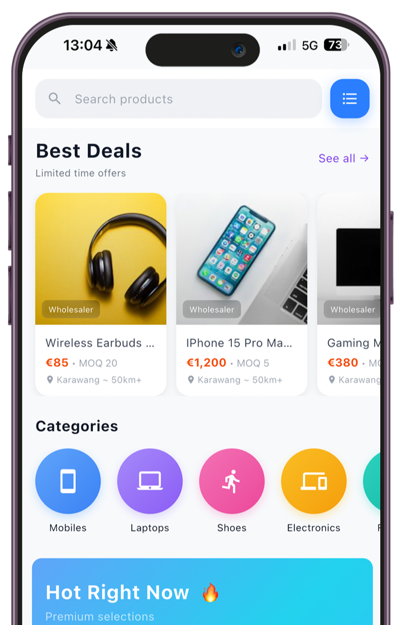 Original ZIPICK marketplace app screen