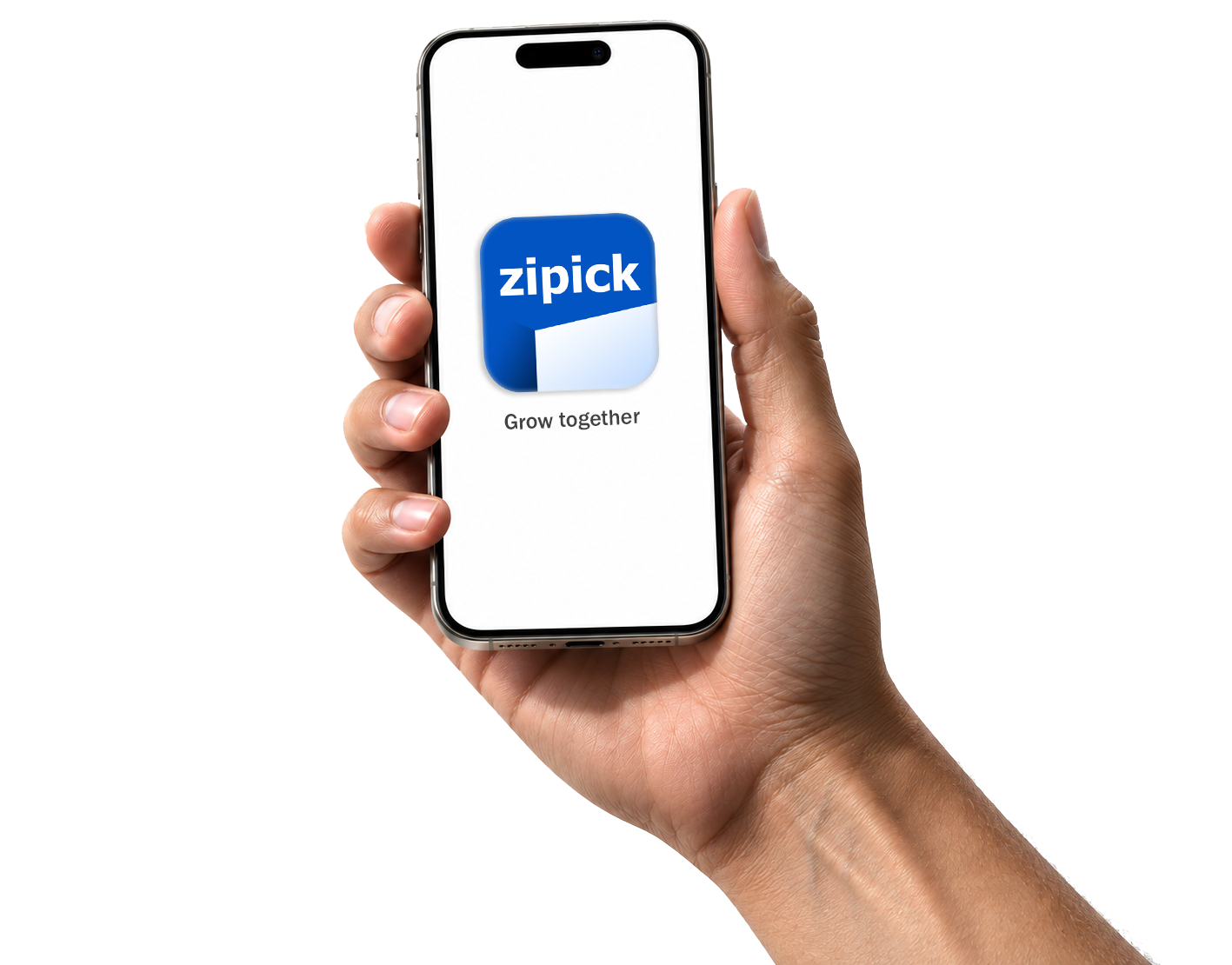 ZIPICK mobile app held in hand